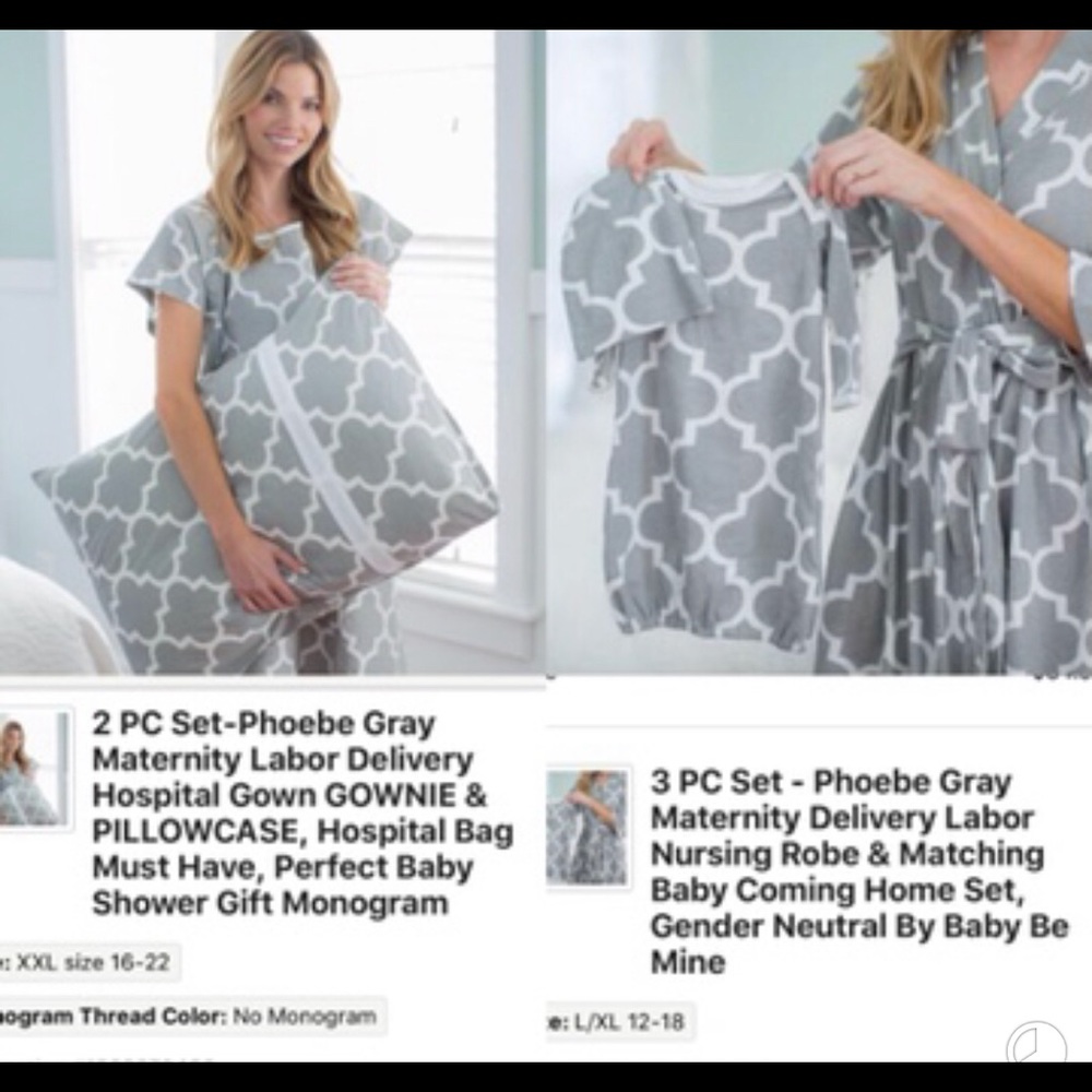 Labor and delivery gown set xl
